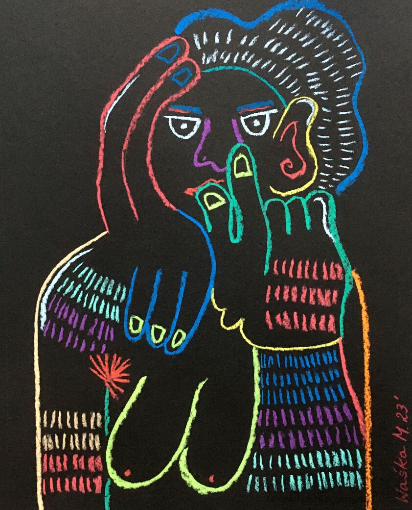 Marcin Waśka-Znudzenie- Suchy pastel-Rysunek