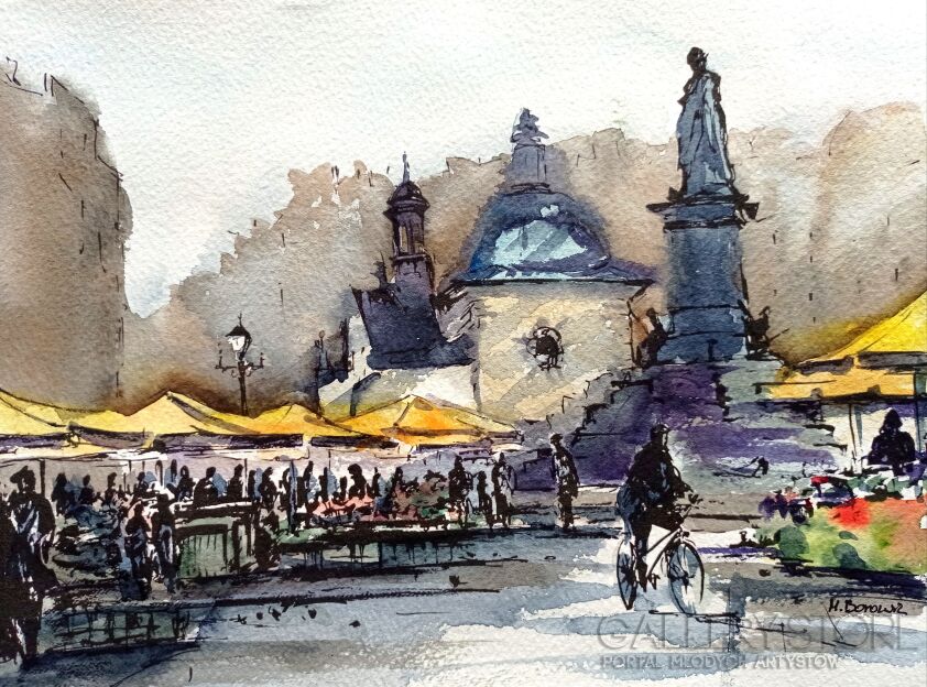 Monika Borowicz-"Kraków" -Akwarela