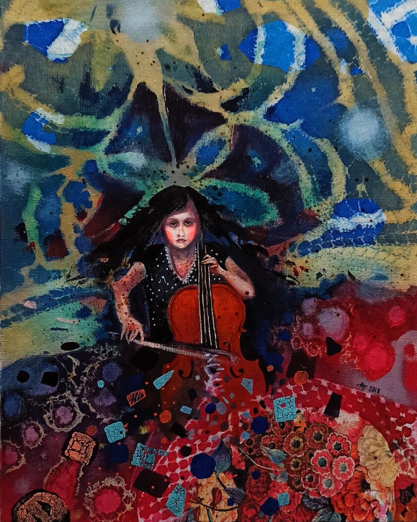 Natalia Pastuszenko-Wiolonczelistka-Akryl