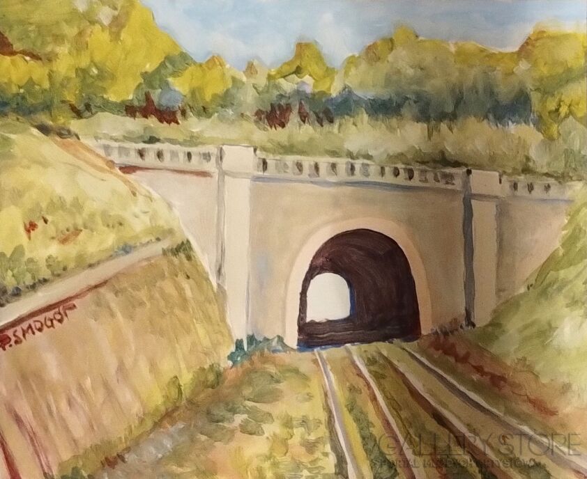 Piotr Smogór-tunel kolejowy w Bardzie Śląskim-Akryl
