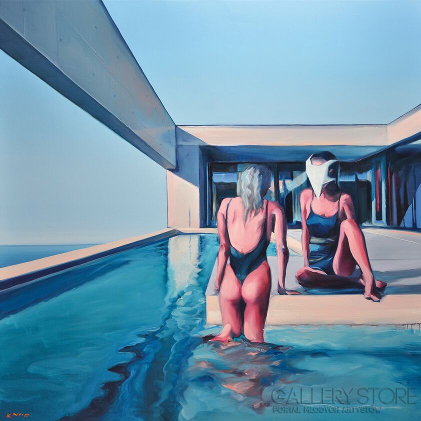 Rafał Knop-In Blue z cyklu SWIMMING POOL-Olej