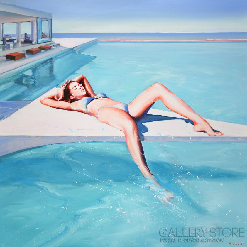 Rafał Knop-Madame VAngel ’23 SWIMMING POOL-Olej