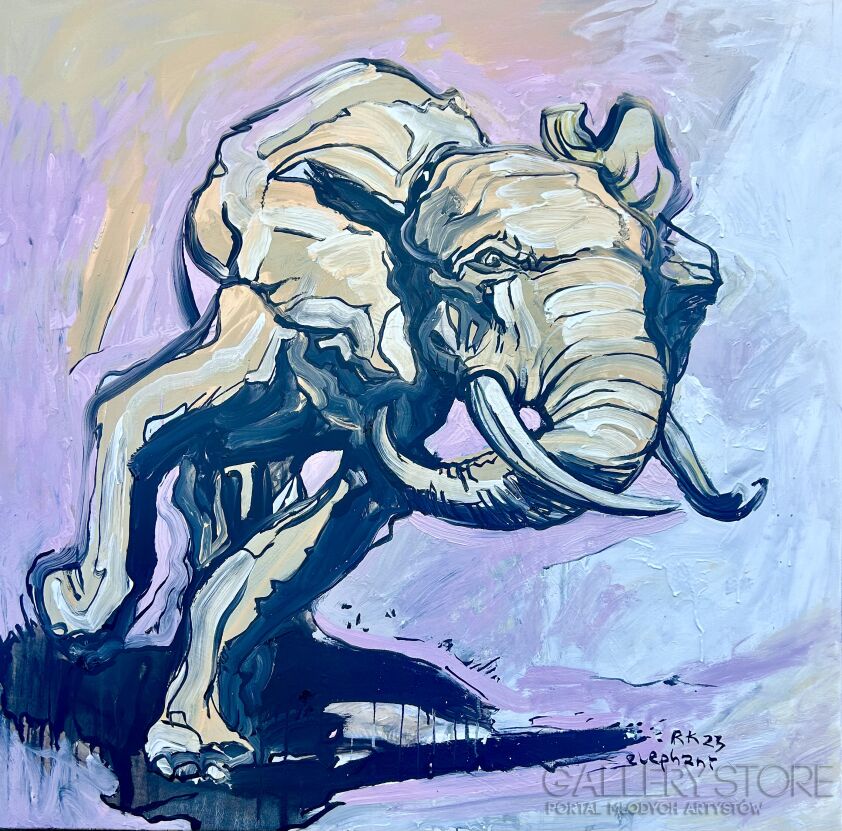Robert Kasprzyk-Elephant I -RK 23-Akryl