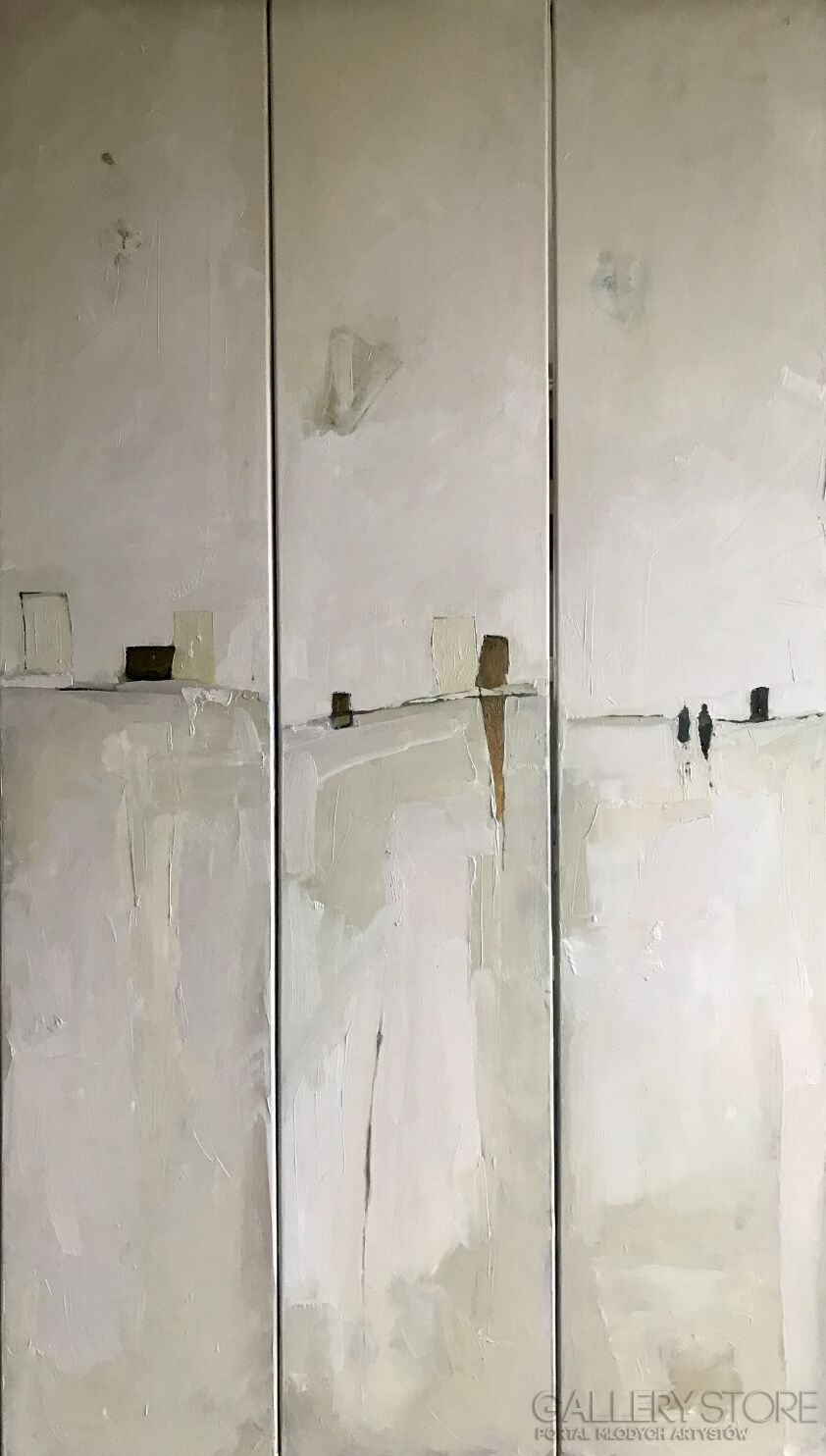 Romuald Mulk Musiolik-Spotkać się w Kloofendal. Tryptych-Olej