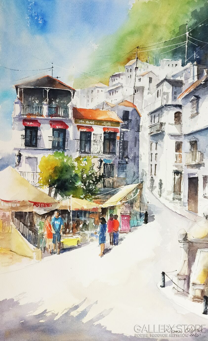 Tomasz Olszewski-Andaluzja - Casares-Akwarela