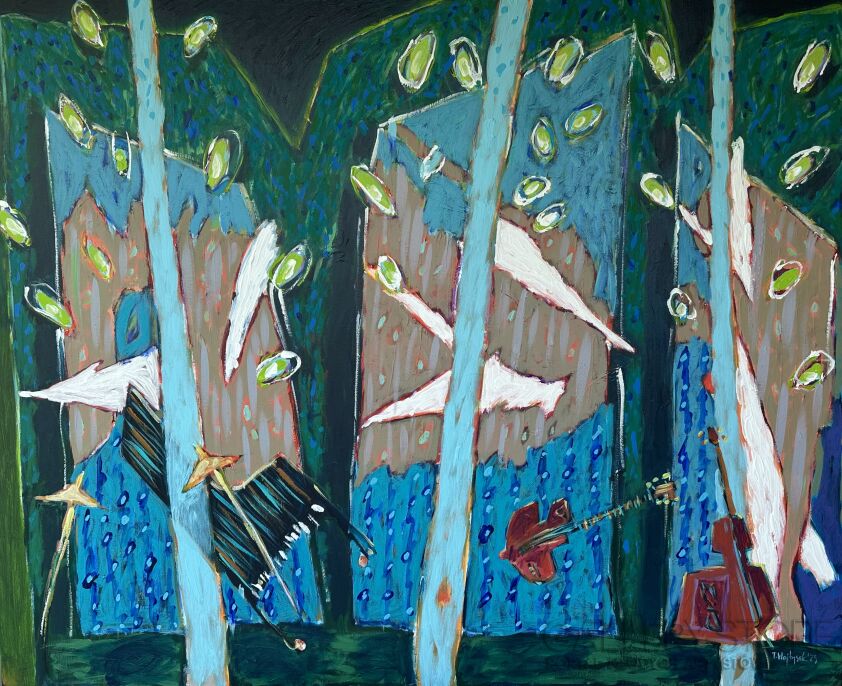 Tomek Wojtysek-Zielona scena-Akryl
