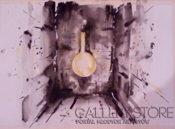 Katarzyna Grabarczyk-Okno na zamku w Siewierzu-Akwarela