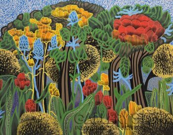 Agata Padol-Kwiaty w ogrodzie-Malarstwo