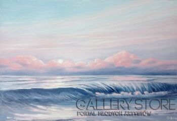 Agata Urban-Fale morskie III. Zachód słońca -Malarstwo