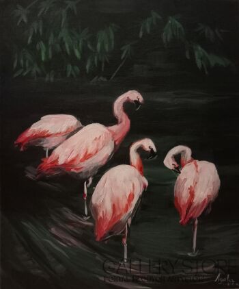 Agata Urban-Różowe ptactwo-Akryl