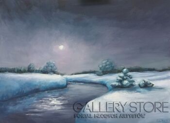 Agata Urban-Rzeka zimowa. Nokturn-Malarstwo