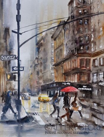 Deszczowy dzień w Nowym Jorku
