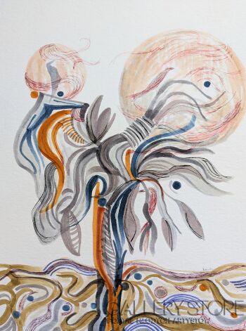 Aleksandra Kożuch-Drzewo, na którym śpiewają różowe ptaki-Rysunek