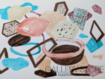 Aleksandra Kożuch-Pączki z błękitnym lukrem-Rysunek