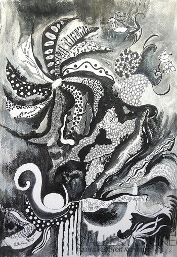 Alicja Wysocka-Kwiat o poranku-Rysunek