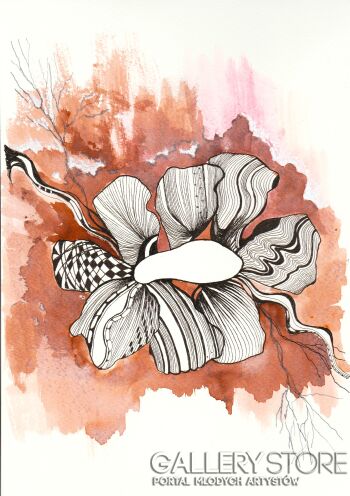 Alicja Wysocka-Kwiat w sepii_2-Rysunek