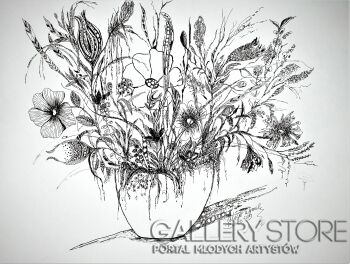 Alicja Wysocka-Kwiaty w wazonie 09-Rysunek