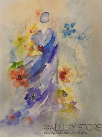 Alicja Wysocka-Ona w kwiatach...-Rysunek