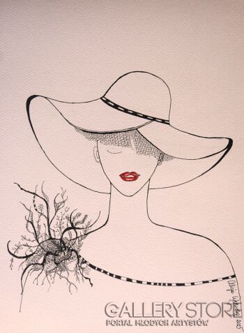 Alicja Wysocka-W kapeluszu...-Rysunek