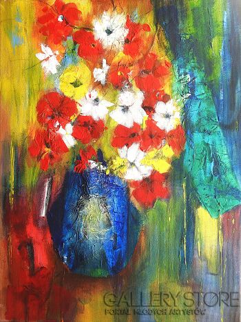 Alicja Wysocka-W niebieskim wazonie-Malarstwo