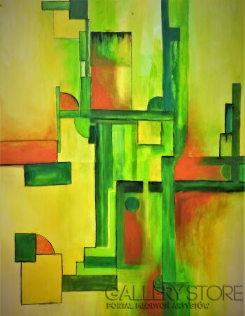 Alicja Wysocka-Zielona abstrakcja-Akryl