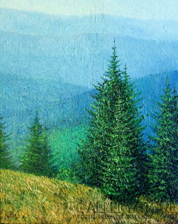 Anatolij Gwozdiuk-Górski poranek-Malarstwo