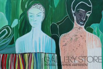 Aneta Lachendro-„Tempatation II” , dyptyk-Malarstwo