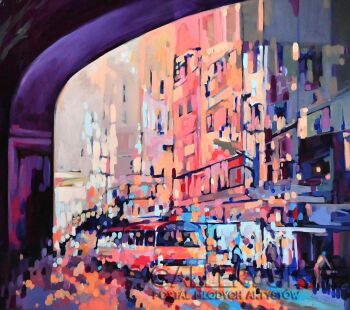 Aneta Olszewska - K.-City w blasku świateł-Malarstwo