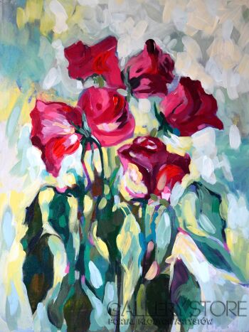 Aneta Olszewska - K.-Różany bukiet-Malarstwo