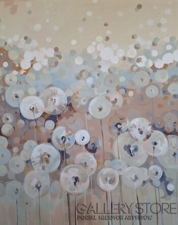 Aneta Olszewska - Kołodziejska-Dmuchawce w beżach-Malarstwo