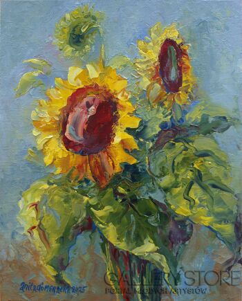 Anita Domeracka-Jeżyk i słoneczniki-Malarstwo
