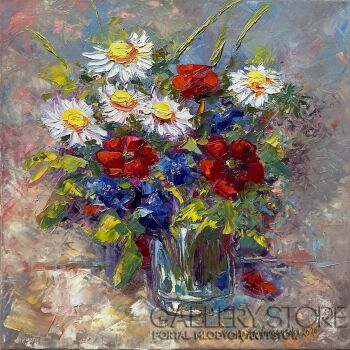 Anita Domeracka-Kwiaty polne w szklanicy-Malarstwo