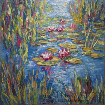 Anita Domeracka-Malinowe nenufary-Malarstwo