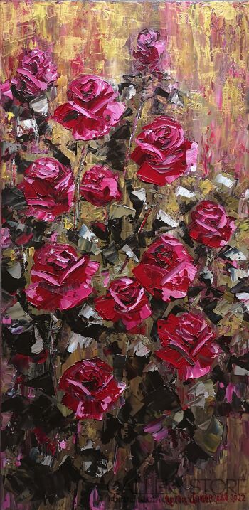 Anita Domeracka-Malinowe róże-Olej