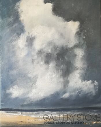 Anna Jędruch-Chmury na plaży-Olej