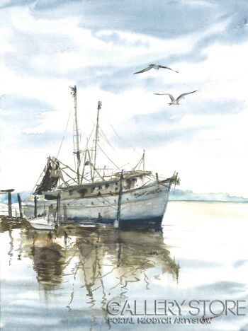 Anna Krzeszowiec-Cisza w porcie-Malarstwo