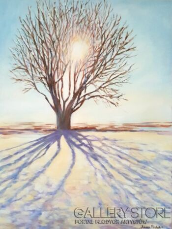 Anna Pawlak-"Zimowe drzewo"-Akryl