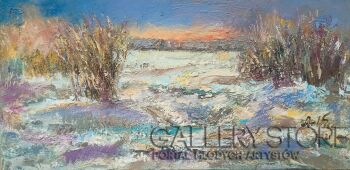 Anna  Wąsikiewicz-Zima nad Zgłowiaczką -Malarstwo