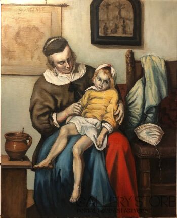 Barbara  Dec-Kopia obrazu: A sick child Gabriel Metsu-Olej