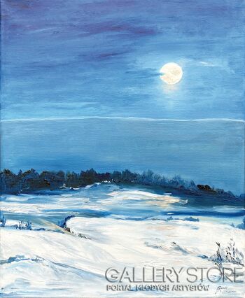 Barbara Skąpska-.” Zimowa noc "-Malarstwo