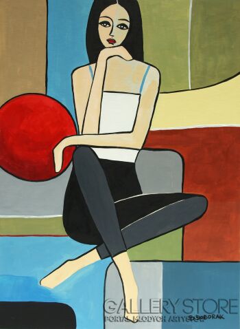 Barbara Soborak-Czerwona piłka - Inkografia 1/100-Grafiki i plakaty