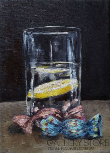 beata izbela wolak-Martwa natura z cukierkami-Malarstwo