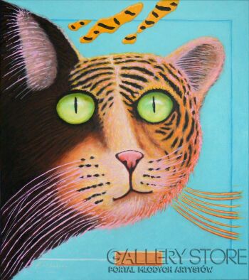 Bohdan Wincenty Łoboda-Cat - I am a Tiger-Malarstwo
