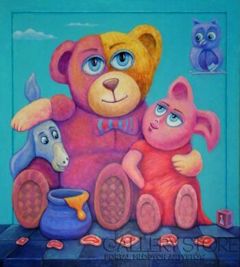 Bohdan Wincenty Łoboda-Winnie-the-Pooh - Piglet-Akryl