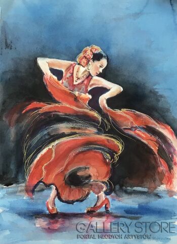 Bożenna Niewinowska-Flamenco 2-Akwarela