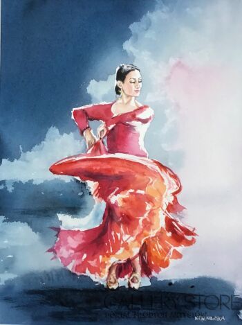 Bożenna Niewinowska-Flamenco-Akwarela
