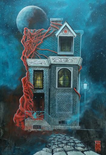 Dariusz Franciszek Różyc-''H.P. LOVECRAFT's: BŁĘKITNA KAMIENICA'' cykl ''Nie tak odległe..''-Akryl