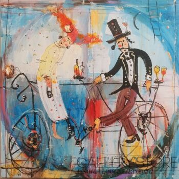 Dariusz Grajek-Bicyklowy duet....-Malarstwo
