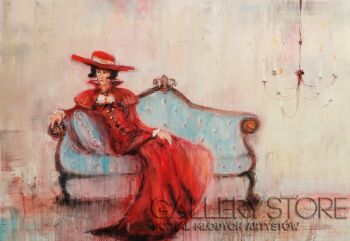 Dariusz Grajek-Dama na sofie....-Malarstwo