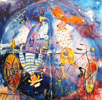 Dariusz Grajek-Dwoje kochanków na tandemie...-Malarstwo